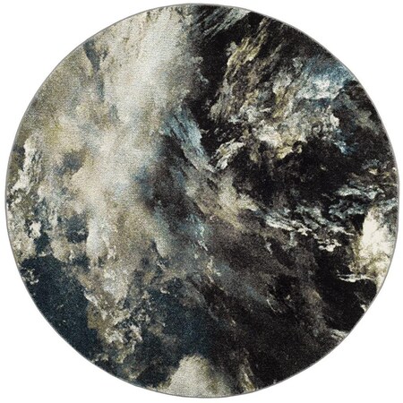 Safavieh 3 x 3 ft. Glacier Power Loomed Round Area Rug; Blue & Multi Color GLA123B-3R